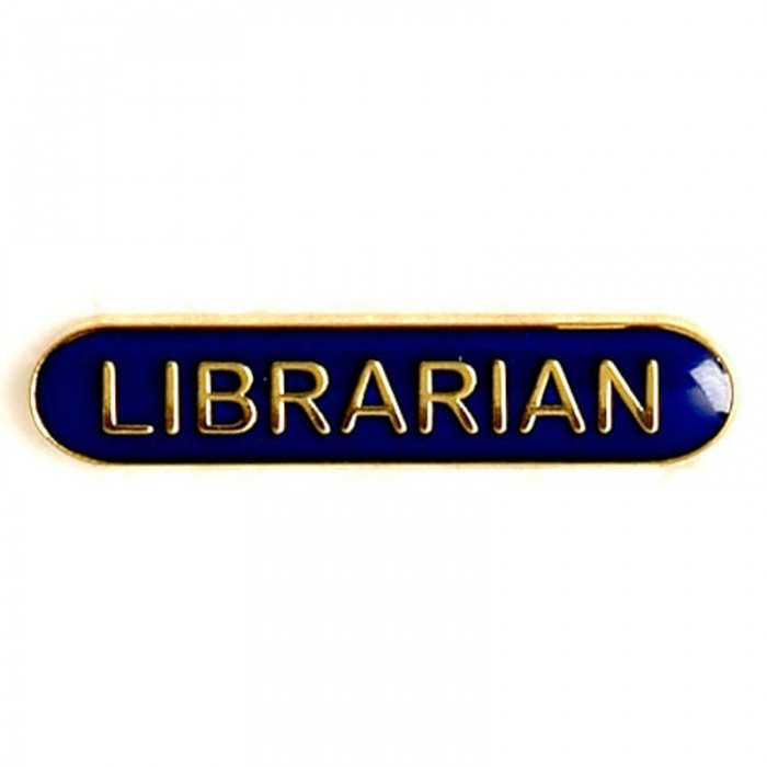 LIBRARIAN BAR BADGE - 4 COLOURS - 40MM X 9MM